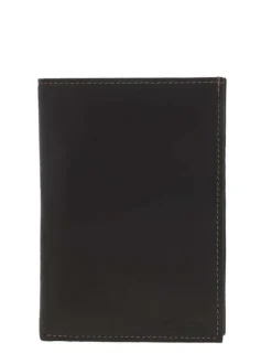 Portefeuille en cuir marron avec emplacements pour carte et poche monnaie