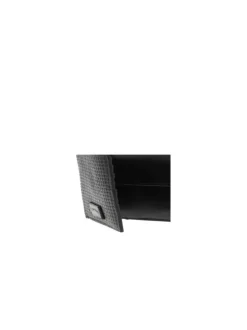 Portefeuille en cuir noir uni avec maille tressée et de nombreux rangement