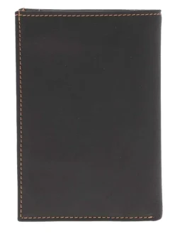 Portefeuille marron à rabat avec emplacements pour carte et poche monnaie