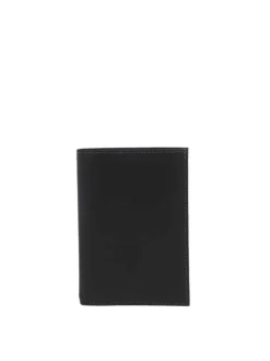 Portefeuille noir à rabat à emplacements pour carte et poche monnaie