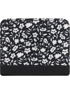Portefeuille Medium Catane noir et blanc avec un imprimé floral