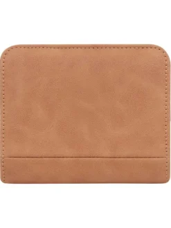 Portefeuille Medium Moscow camel uni en simili cuir et un logo embossé