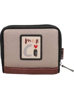 Portefeuille multicolore pourvu de motifs exclusifs et d'une fermeture zippée