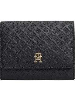 Portefeuille noir pourvu d'une fermeture zippée et du logo de la marque