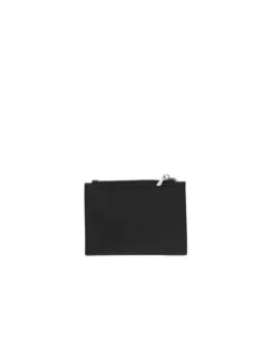 Portefeuille noir uni en simili-cuir avec deux compartiments