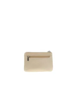 Porte-monnaie or uni en simili-cuir avec une fermeture zippée