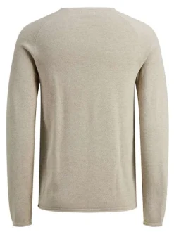 Pull beige pour homme en coton coupe droite HILL