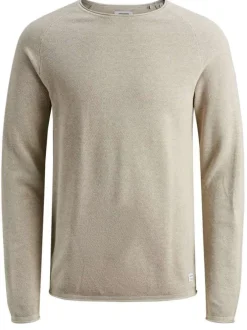 Pull beige pour homme en coton coupe droite HILL