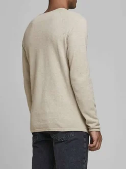 Pull beige pour homme en coton coupe droite HILL