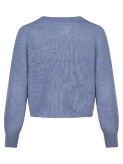 Pull beige uni pourvu de manches longues et d'une coupe droite
