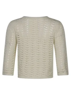 Pull beige uni pourvu d'une coupe droite et de manches longues