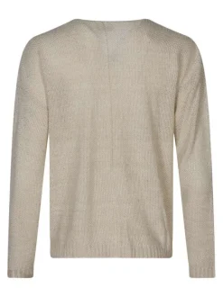 Pull beige uni pourvu d'une coupe droite et des manches longues