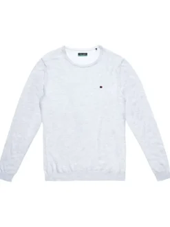 Pull blanc en coton avec un col rond