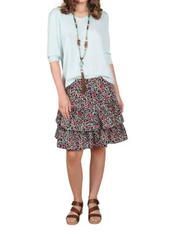 Pull ciel uni coupe droite avec un col v large