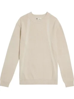 Pull en coton blanc uni avec une coupe droite et un col rond