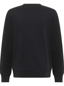 Pull en coton noir avec un col rond et des manches longues