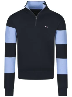 Pull en coton nuit en maille tricotée pourvu d'un col camionneur
