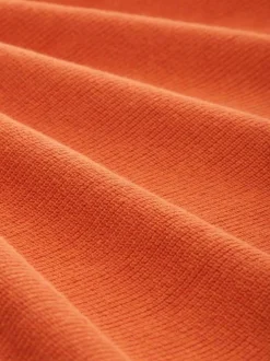 Pull en coton orange uni coupe droite col camionneur