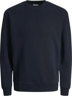 Pull et pantalon de jogging marine uni à coupe droite avec un col rond