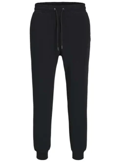 Pull et pantalon de jogging noir uni à coupe droite avec un col à capuche