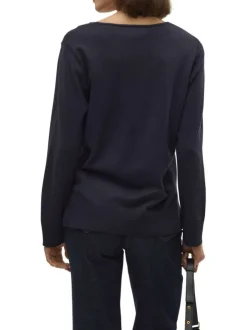 Pull gris anthracite uni avec des petites fentes sur les côtés et à col v