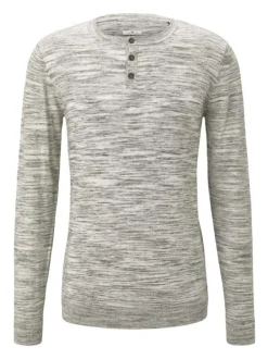 Pull homme droit chiné gris