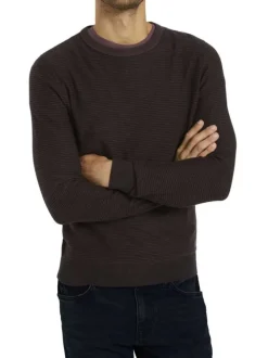 Pull homme droit uni bordeaux