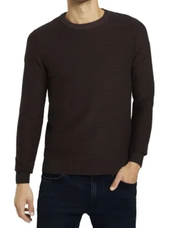 Pull homme droit uni bordeaux