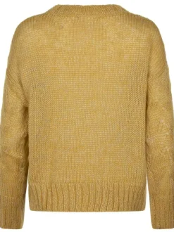 Pull or chiné en maille torsadée avec une coupe droite et un col rond