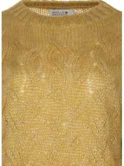 Pull or chiné en maille torsadée avec une coupe droite et un col rond