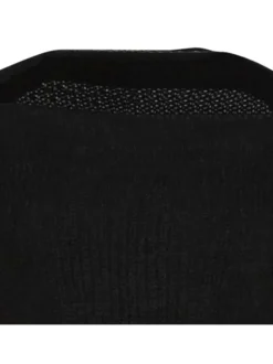 Pull Peria Rib noir uni coupe droite col rond et à manches longues
