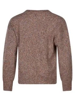 Pull rose en maille tricotée coupe ajustée avec des manches longues