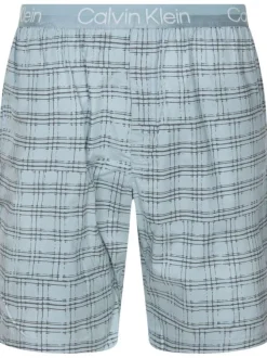Pyjama Court anthracite rayé avec une coupe fermée col rond et à manches courtes