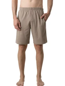 Pyjama court en coton marine uni pourvu d'une coupe droite et d'un col boutonné
