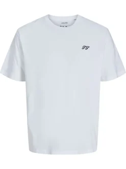 Pyjama court en coton mélangé blanc et bleu avec une coupe droite