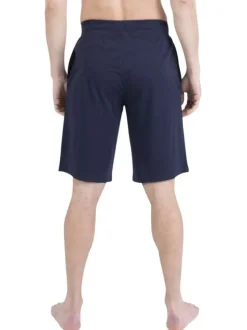 Pyjama court en coton orange uni pourvu d'une coupe droite et d'un col tunisien