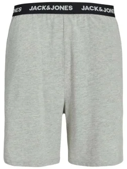 Pyjama court gris uni avec une coupe droite et une taille élastiquée