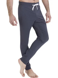 Pyjama en coton noir et gris pourvu d'un col rond et de manches longues
