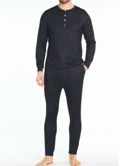 Pyjama long anthracite coupe ajustée