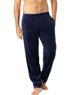 Pyjama long en coton mélangé marron clair en velours avec un col v