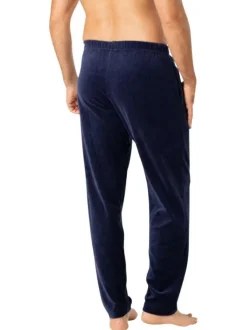 Pyjama long en coton mélangé marron clair en velours avec un col v