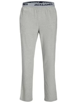 Pyjama Long gris uni coupe fermée avec un col rond et des manches longues
