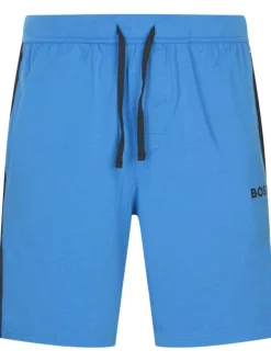Pyjama short bleu bicolore avec deux poches latérales plaquées