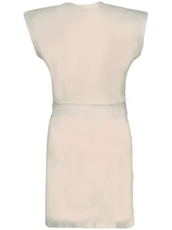 Robe courte blanche unie coupe droite col rond et nom floqué en couleurs