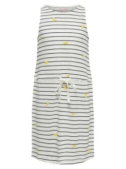 Robe en jean courte en coton indigo unie avec une coupe ample