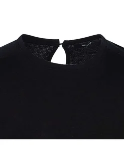 Robe Rebelle noir en coton fantaisie coupe droite col rond