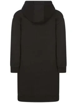 Robe courte Abyl en coton mélangé noire unie à coupe droite et à col croisé