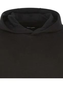 Robe courte Abyl en coton mélangé noire unie à coupe droite et à col croisé