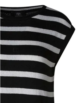 Robe courte noire et blanche à rayures pourvue d'une coupe moulante