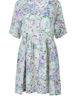Robe courte pistache pour femme avec imprimé abstrait coupe patineuse
